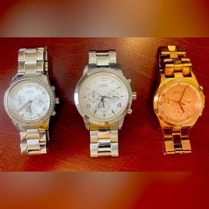 3 watches: 2 Guess. 1 Marc Jacobs.